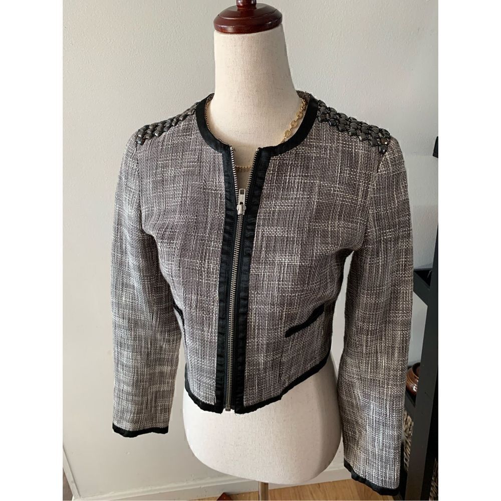 H&M blazer short size 6 fancy trendy gray
